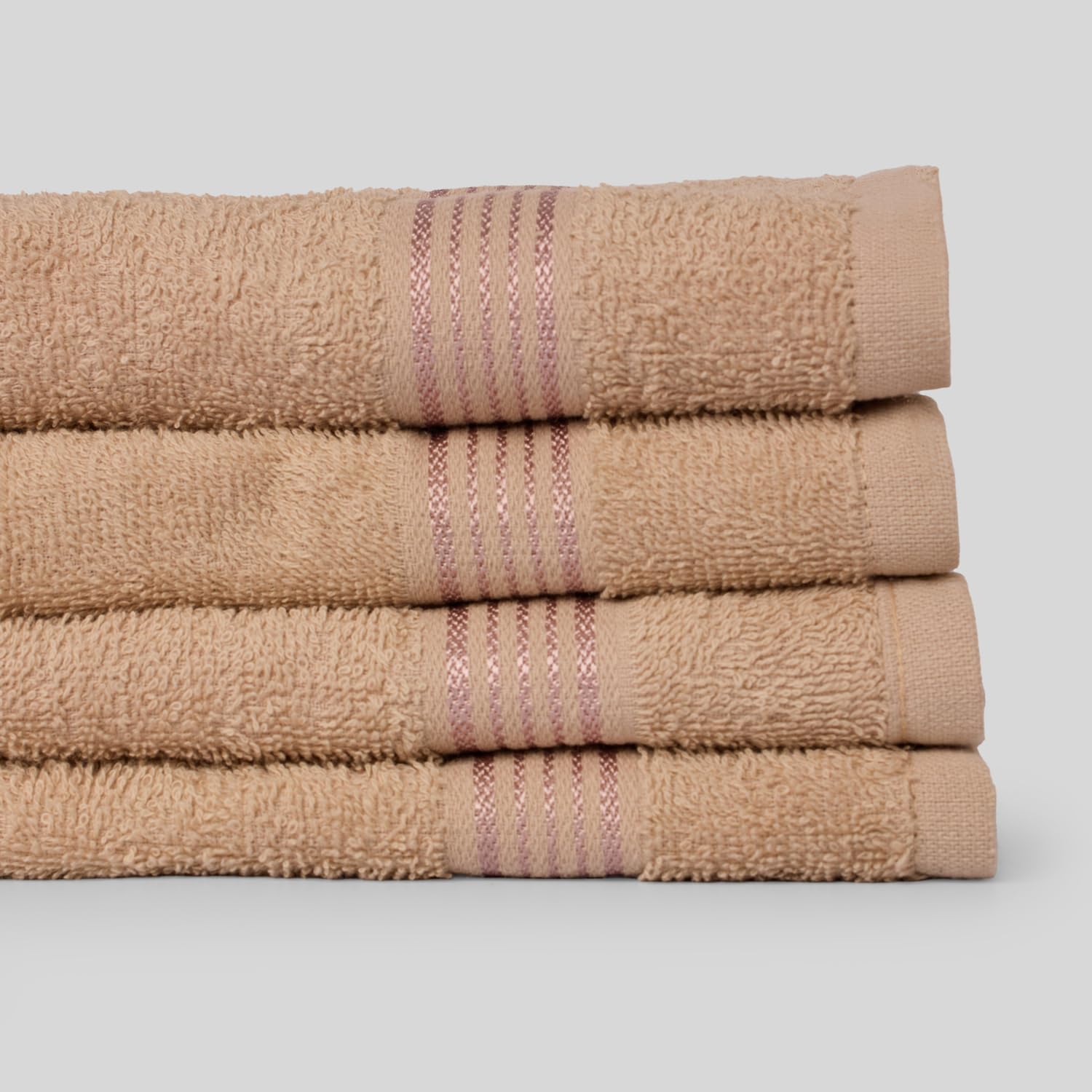 Kopa Quick Dry 100% Cotton Soft Terry Face Towel 640 Gsm | Quick Dry 100% Cotton Super Absorbent, Lightweight (D'Ross) Face Towel (Taupe)- Pack Of 4