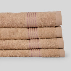 Kopa Quick Dry 100% Cotton Soft Terry Face Towel 640 Gsm | Quick Dry 100% Cotton Super Absorbent, Lightweight (D'Ross) Face Towel (Taupe)- Pack Of 4