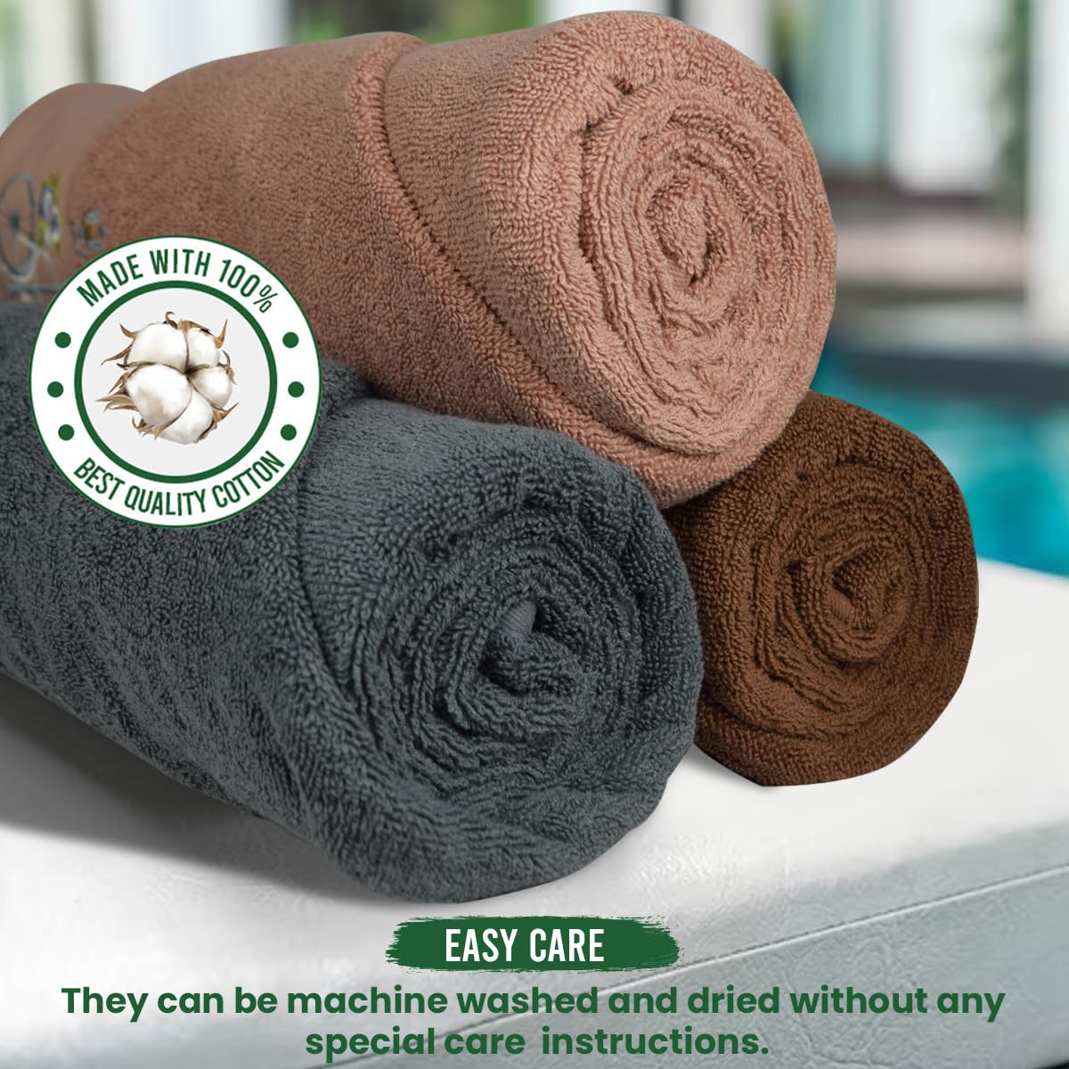 Rangoli 100% Cotton Martin Hand Towels 600 Gsm | Quick Dry, Ultra Soft, Highly Absorbent Printed Hand Towel - Multicolor (Set Of 3)