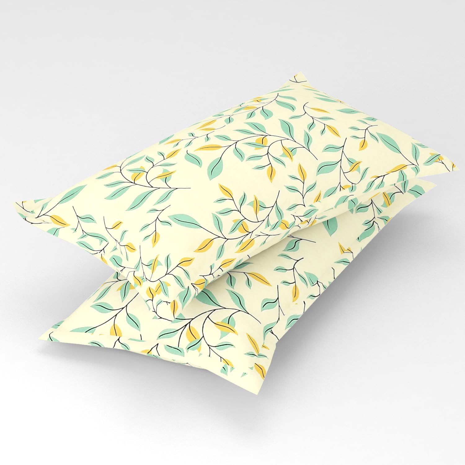 Pure Cotton Double Bed Bedsheets With 2 Pillow Covers - 86 X 90 Inches, Cream | Ideal For House - Bedroom, Guest Room, Perfect Gift For Festivals