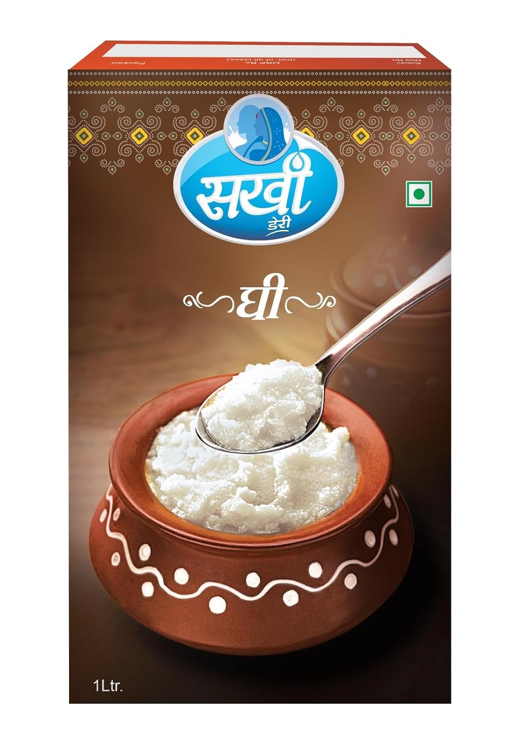 100% Natural Desi Danedar Ghee By Sakhi Dairy | Rich In Vitamins A, E Healthy Desi Ghee Good For Chapatis & Parathas | (1 Litr) 33.8 Ounce | Box Pack