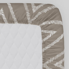 100% Pure Cotton Bedsheet For King Size With 2 Pillow Covers - 72 X 78 Inches, Taupe & White | Breathable Long Lasting Light Weight Wrinkle Free Bedsheet