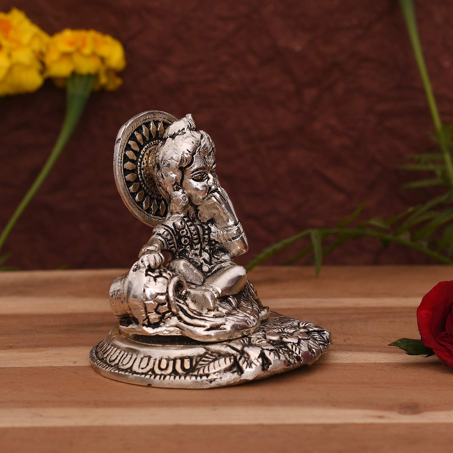 Metal Laddu Gopal Makhan Krishna Statue, Silver, Metal, Lord Krishna Idol, Occasion, Handmade, Home Décor, Best Gift, Religious, Baby Krishna Murti