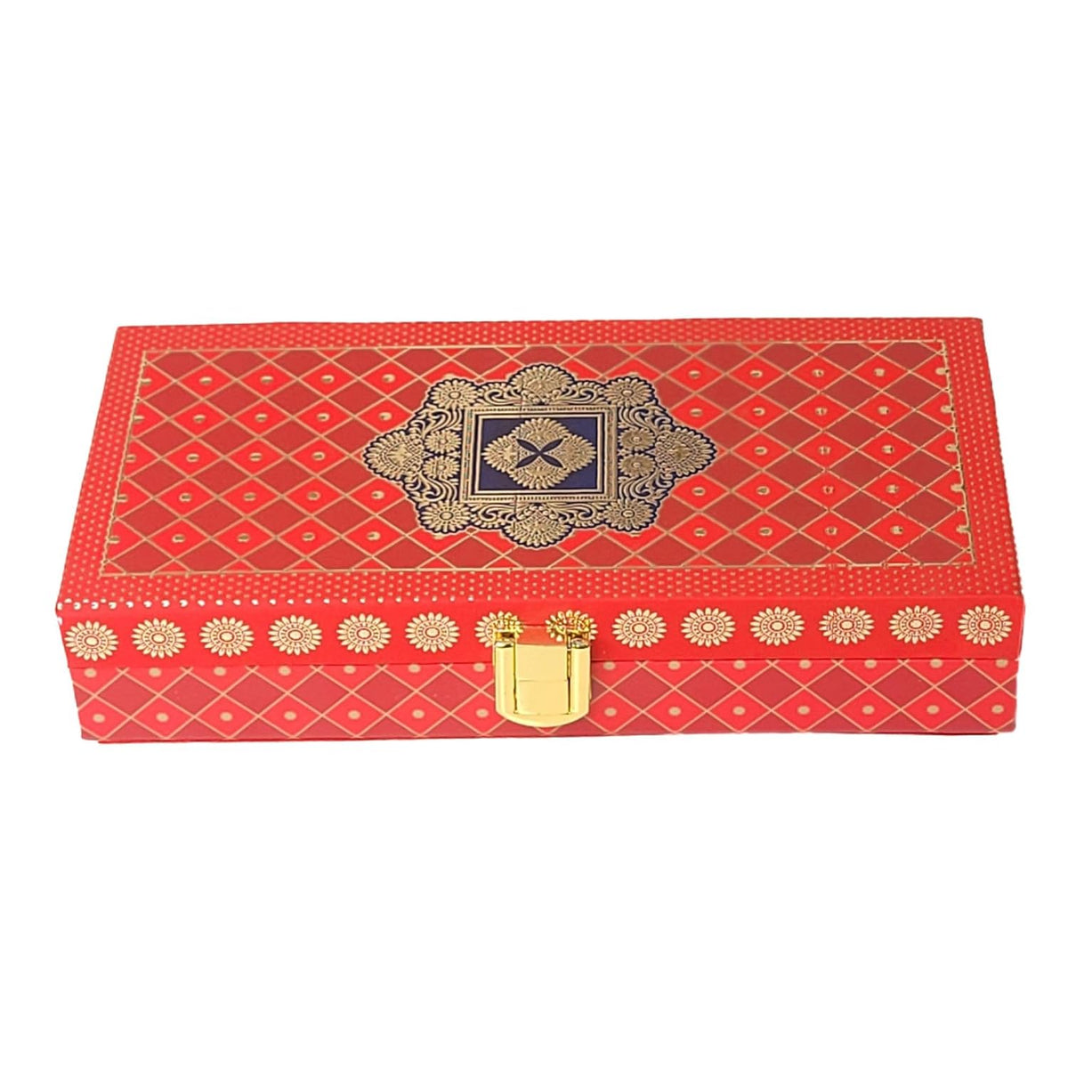 Fancy Shagun Cash Box Or Gaddi Box For Gifting Money On Wedding, New Born Baby, Ring Ceremony Pattern1pc, Material - Wood, Colour - Red Mesh