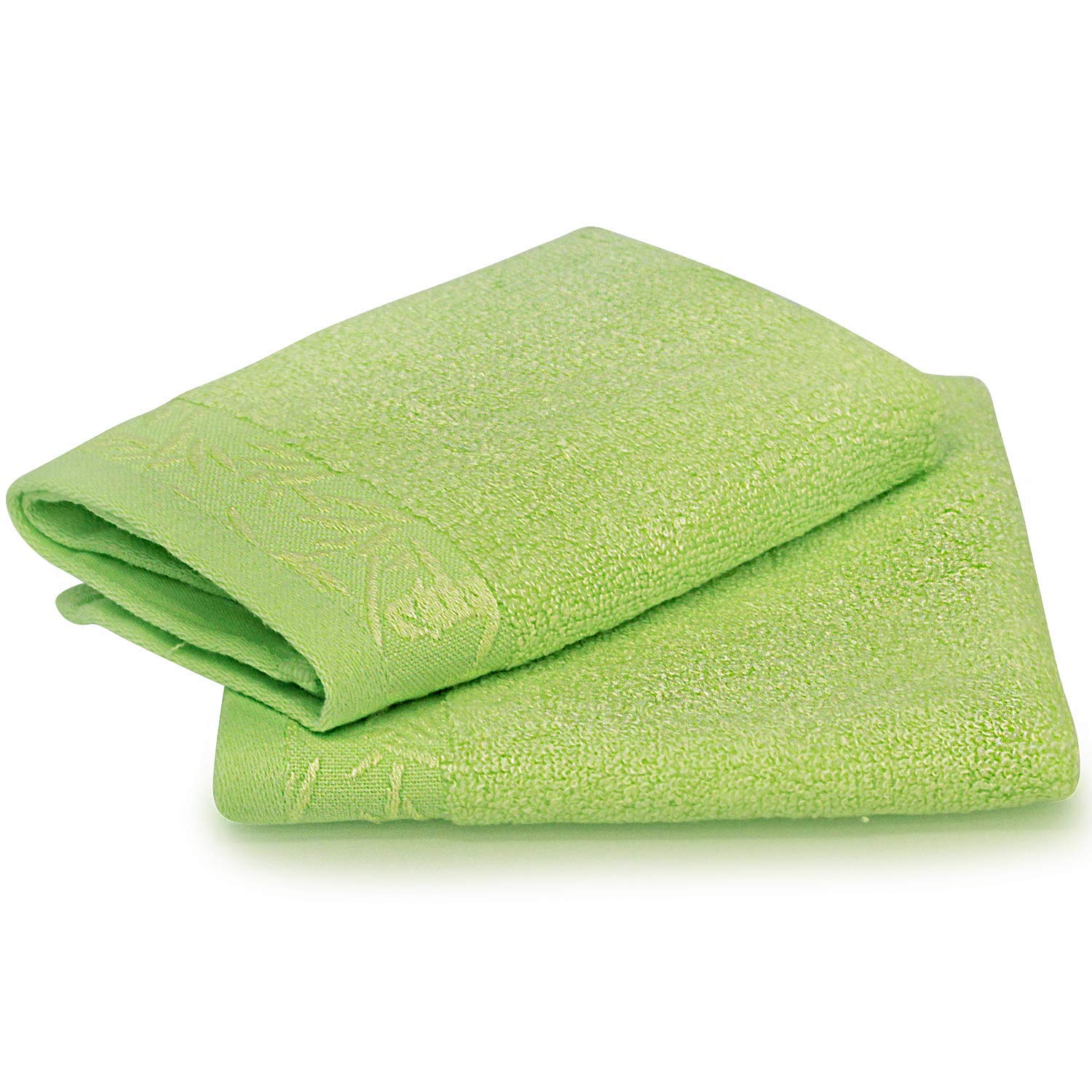 Spread Spain 100% Bamboo Face Towel 360 Gsm | Ultra Soft Absorbent, Quick Dry Towels For Facewash, Gym, Sports, Travel, Suitable For Acne Prone Skin | Pack Of 2 (Lime)