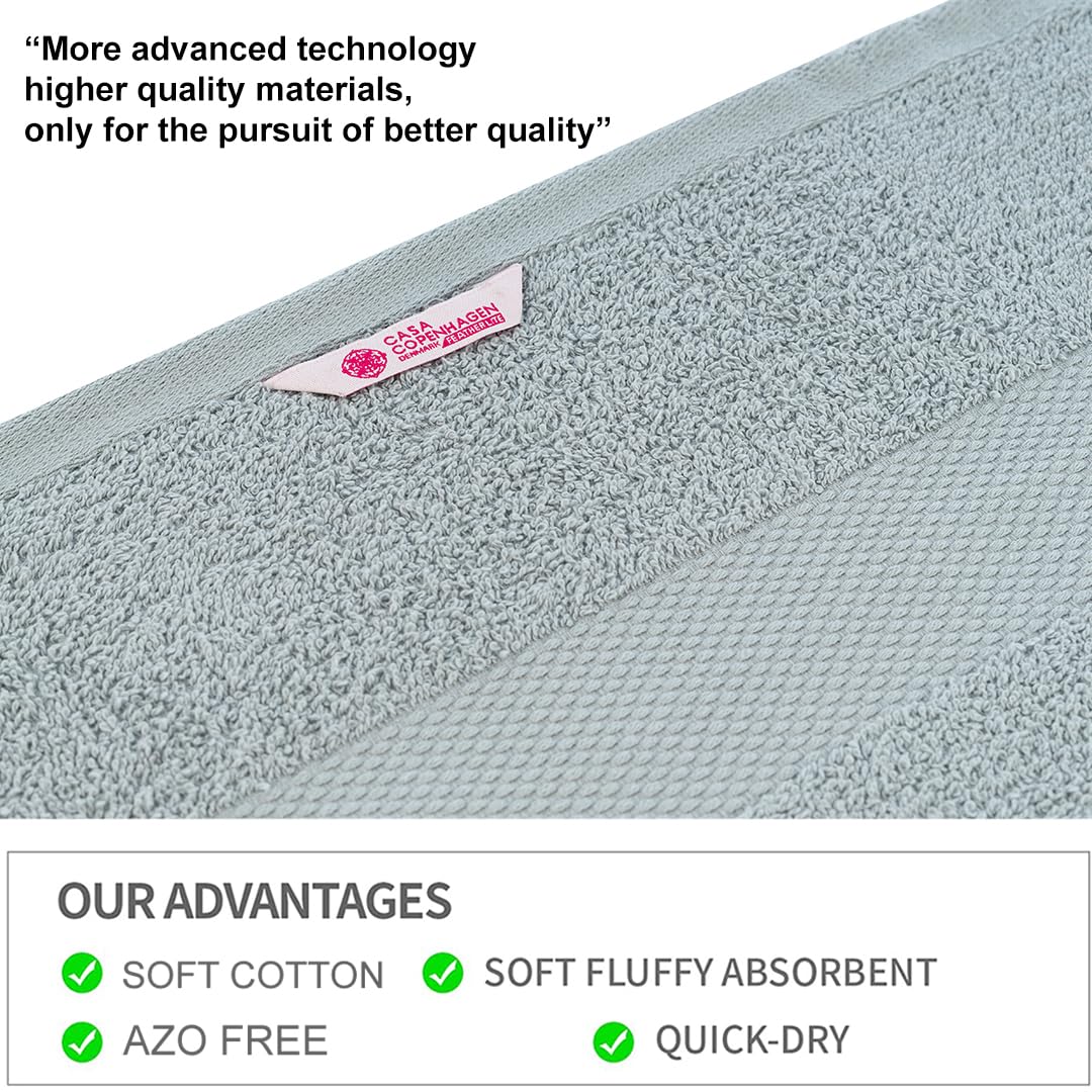 Casa Copenhagen Egyptian Cotton Feather Lite 1 Pcs Large Bath Towel 500 Gsm (Grey Violet)