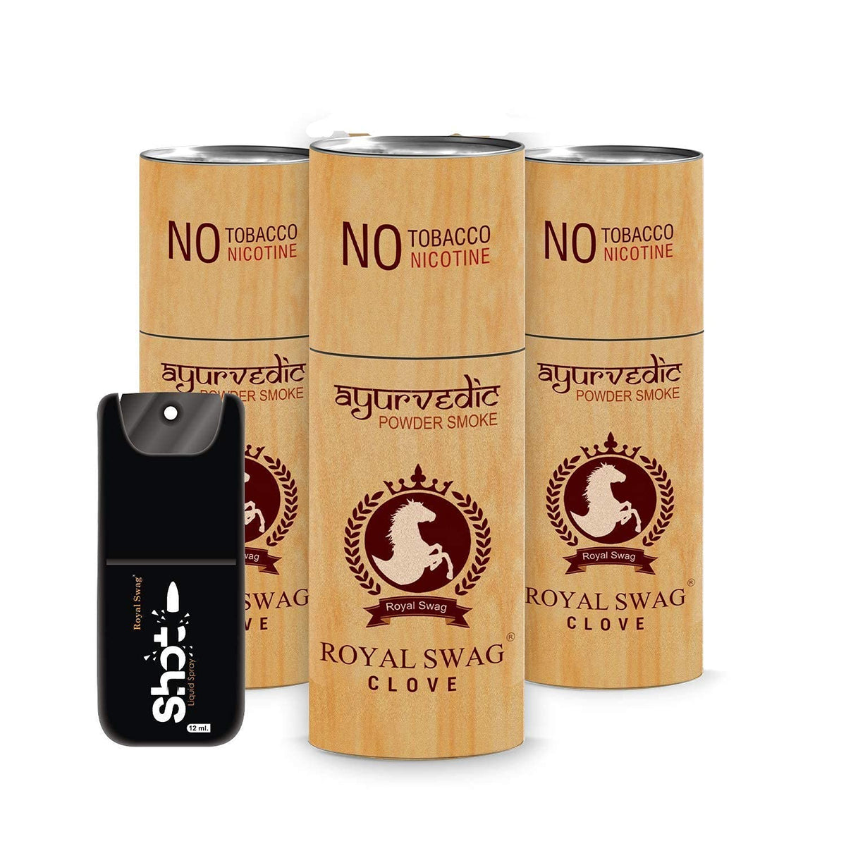 Royal Swag Ayurvedic & Herbal Cigarette, Clove Flavour Smoke Tobacco Free Cigarettes With Shot Helps In Quit Smoking - (15 Sticks, Shot -1)