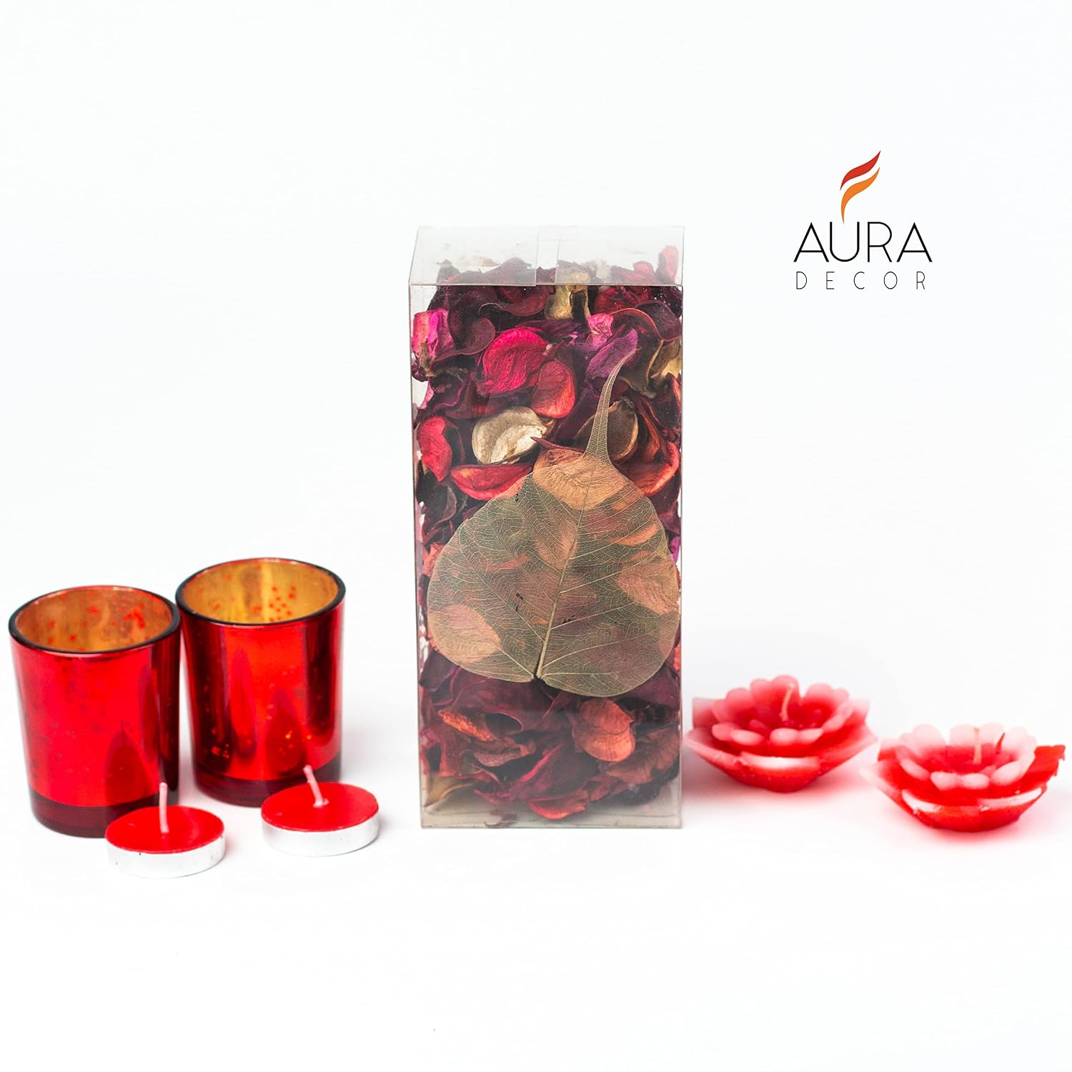 ROSE FLOATING TEALIGHT CANDLES | CANDLE HOLDER | AROMATHERAPY AROMA GIFT SET