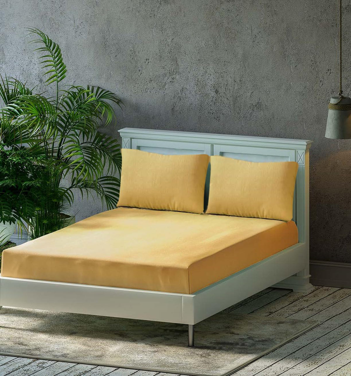 King Size Flat Double Bedsheet Set With 2 Matching Pillow Covers (108 X 108 Inches, Gold) | Best For Festival Gifting, Housewarming, Anniversary Gifts Friends Family Gifting