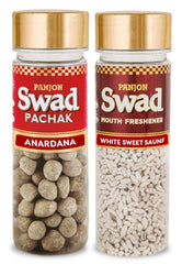 Panjon Swad Anardana & White Sweet Saunf Pachak Mouth Freshener 250gm, (125gm *2 Bottles)