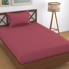 Glace Cotton Single Bedsheet With 1 Pillow Cover (89 X 57 Inches, Pink) | Long Lasting Durability & Comfort For Your Living Space