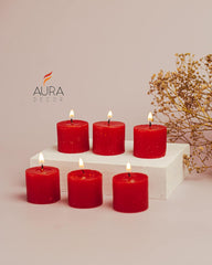 RASBERRY FRAGRANCE VOTIVE CANDLES | BURNING TIME APPROX 5 HOURS SET OF 6