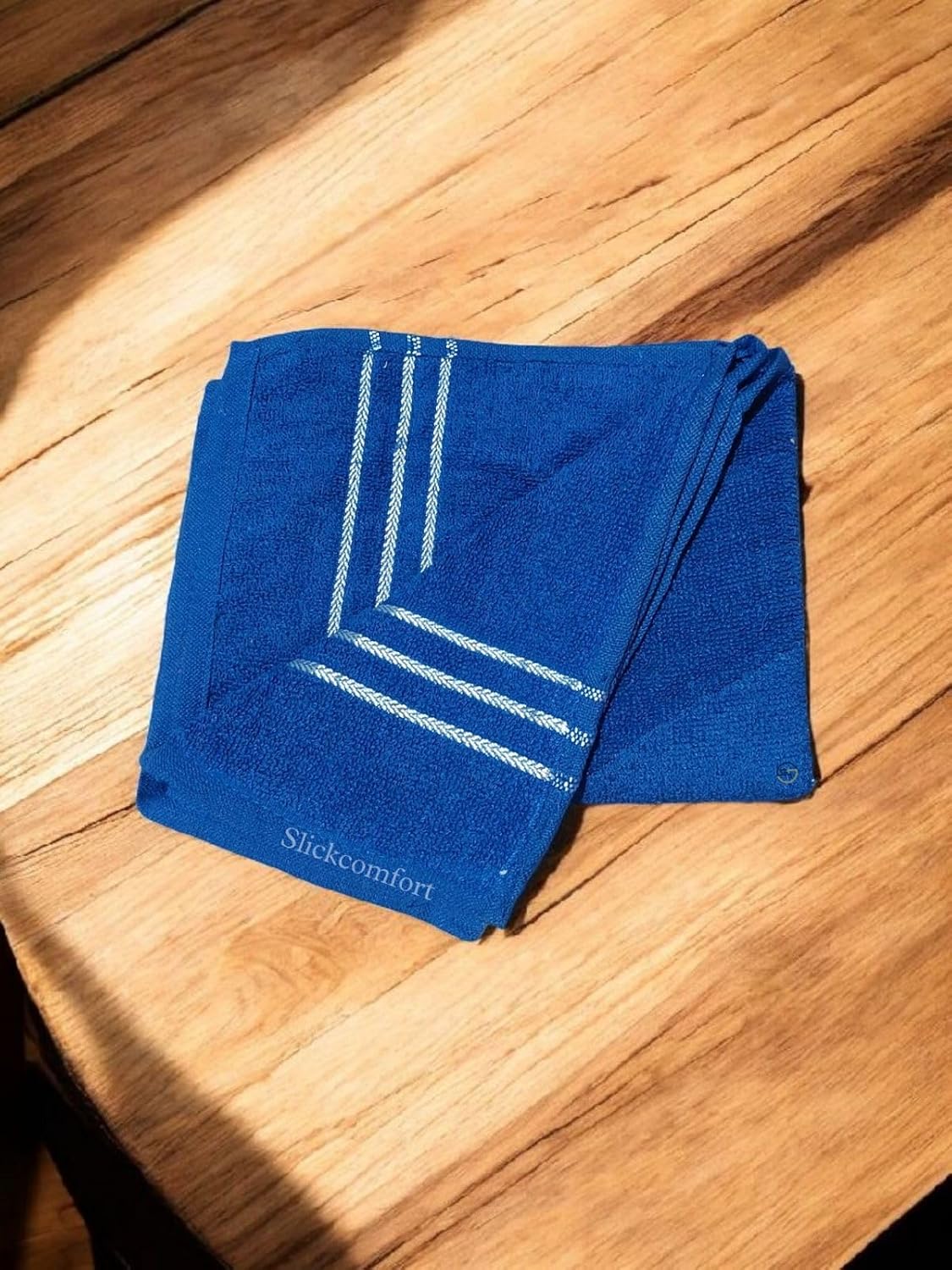 100% Cotton Hand Towel 800 Gsm | Ultra Absorbent & Anti-Bacterial Super Soft Gym & Workout Towels (Blue) - 4 Piece
