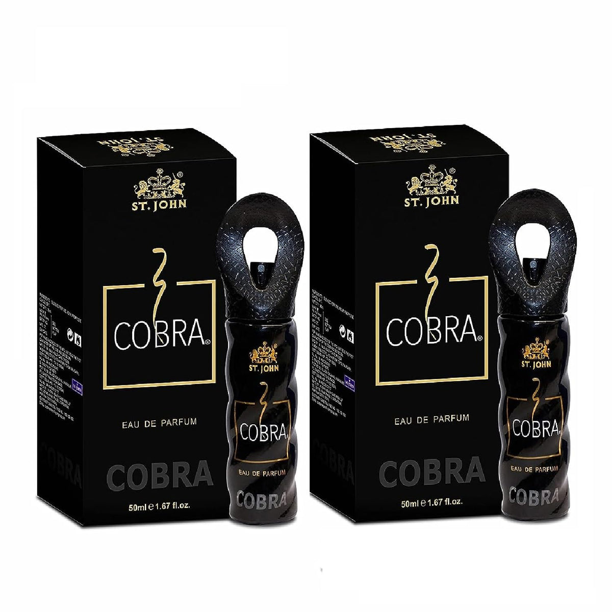 St. John Cobra Body Eau De Perfume 100ml 3.4 Fl.oz. Pack Of 2 | Perfect Gift Set For Husband | Long Lasting Fragrance