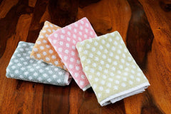Jenny Denial 100% Cotton Hand Towels 1200 Gsm | Wash Basin Dot Printed Light Color Soft & Absorbant Hand Towel - 8 Pcs (Multicolor)