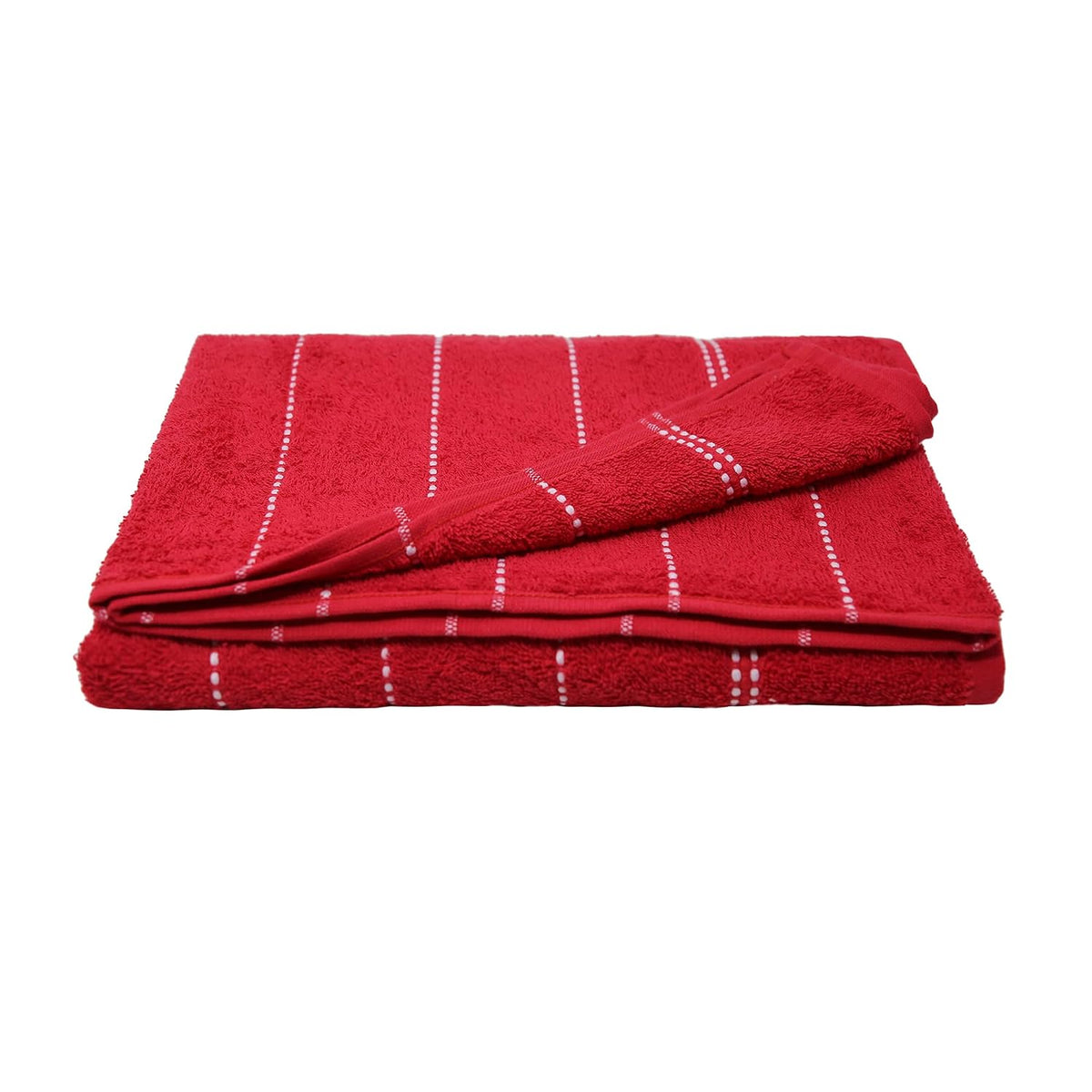 Trident 100% Cotton Luxury Bath Towels 500 Gsm | Sanitized Finish, Quick Dry, Travel Friendly Bath Towel - Sweet Red (Pack Of 2)