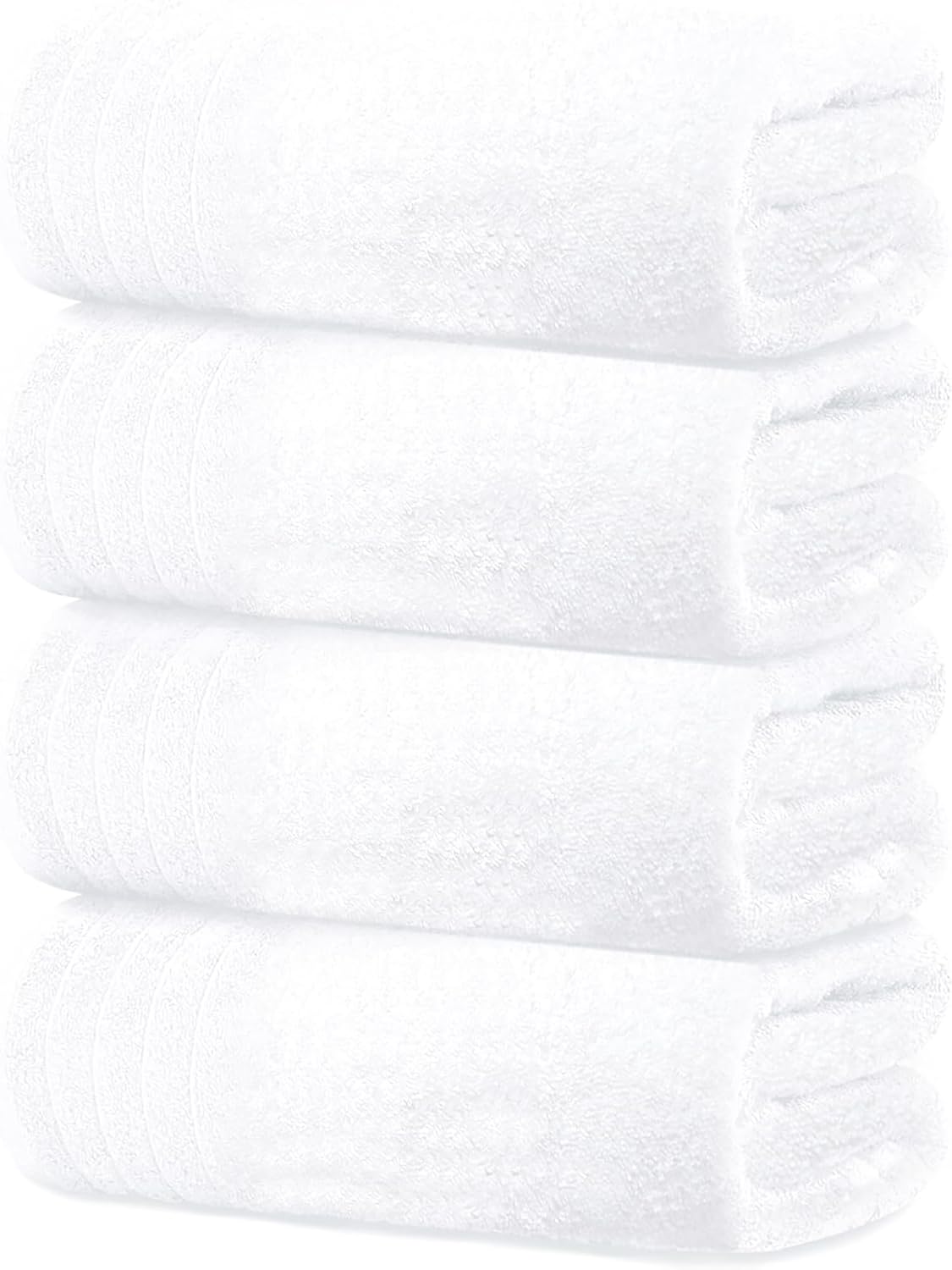 Ivaza Cotton Face Towel Super Soft Bath Towels | Soft & Absorbent Bath Towels (White)- Pack Of 4