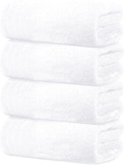 Ivaza Cotton Face Towel Super Soft Bath Towels | Soft & Absorbent Bath Towels (White)- Pack Of 4