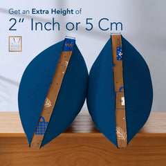Soft Microfiber High Loft Pillow, Neck Support, Sleep Well In 43 X 69 Cm | Printed Gusset Of Extra 5 Cm Height For Soft Comfortable Sleep, Blue Dream | Bed Pillow, Supportive - Set Of 2