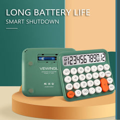Vewingl Mechanical Switch Calculator 12 Digit, Desktop Large Display And Buttons, Calculator With Large LCD Display For Office, School, Home & Business Use, Automatic Sleep, With Battery (Yellow)