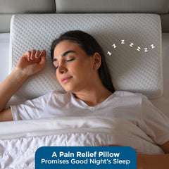 Cervical Contour Memory Foam Cooling Gel Pillow - 58.4l X 34.3w X 11.4h Cm | Orthopedic Support For Neck & Head | Washable Cover, Best Pillow For Neck & Shoulder Pain Relief - Pack Of 4