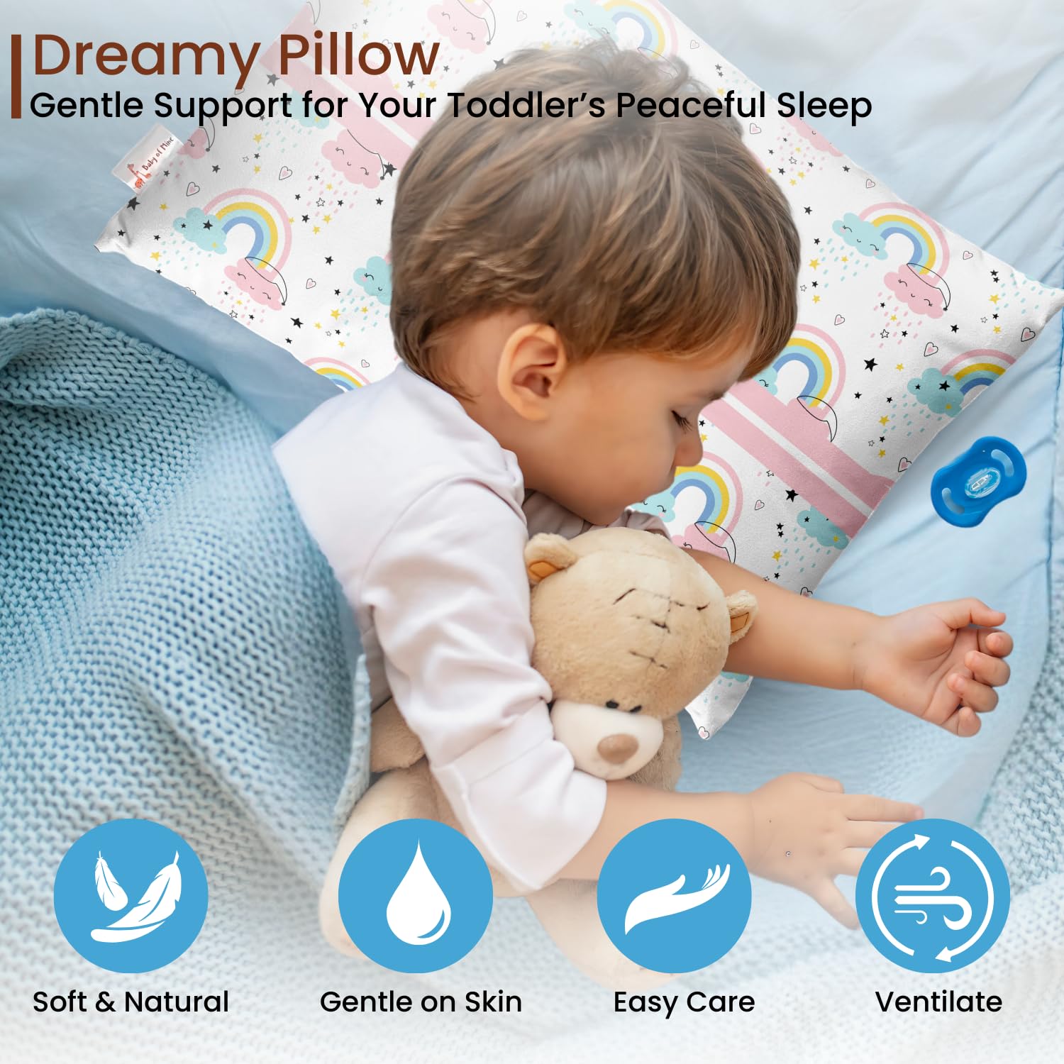 Personalized Pillow For Kids, Super Soft Cotton Kids Cushion - 12 X 18 Inches | Custom Name, For 5 Years Old Kids, Adorable Prints | For Head, Neck Support Baby Pillow - Pillow 17