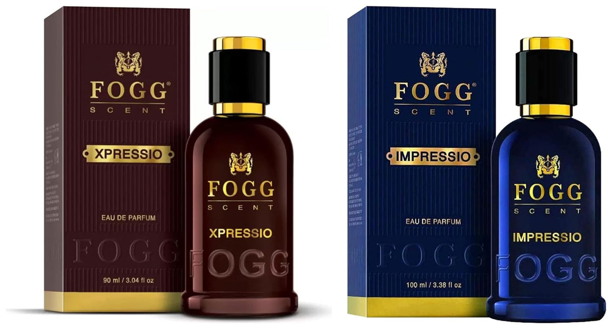 Fogg Scent  Xpressio & Impressio Eau De Parfum 100ml Each 3.4 Fl.oz. | Long Lasting Fragrance For Men