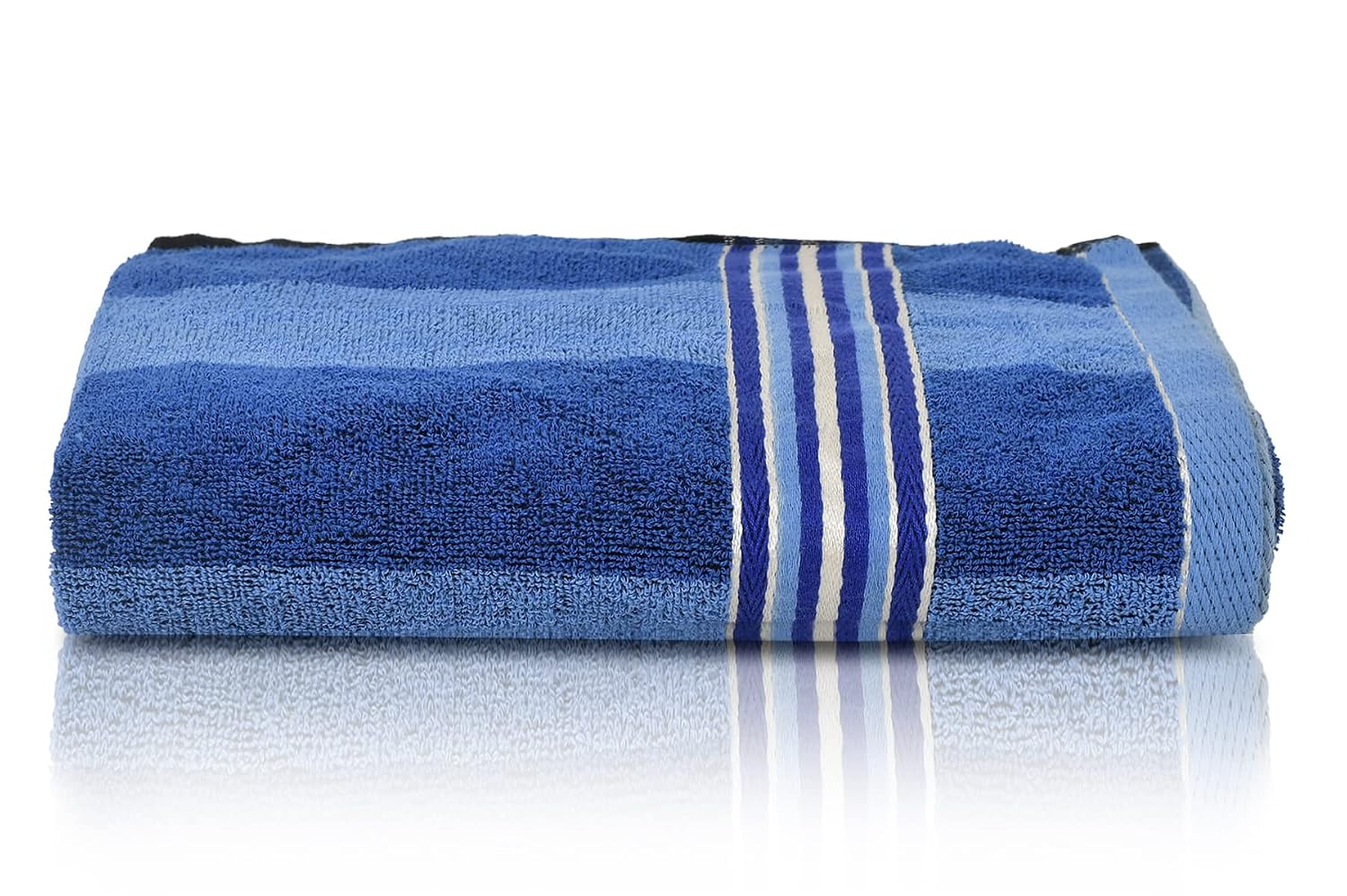 Kuber Industries Lining Design Soft Cotton Bath Towel 200 Gsm | Pack Of 4 (Blue)