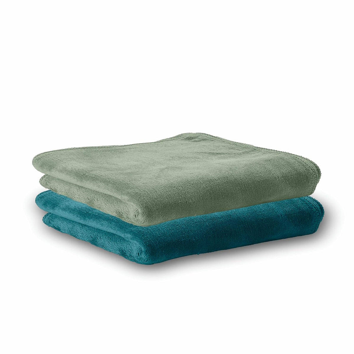 Housse Microfiber Hand Towel 400 Gsm | Premium Quality Towels Ultra Absorbent & Anti-Bacterial For Gym (Pacific Green & Lily PAD) - Pack Of 2