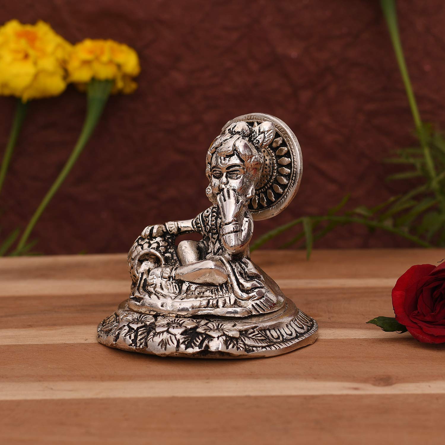 Metal Laddu Gopal Makhan Krishna Statue, Silver, Metal, Lord Krishna Idol, Occasion, Handmade, Home Décor, Best Gift, Religious, Baby Krishna Murti