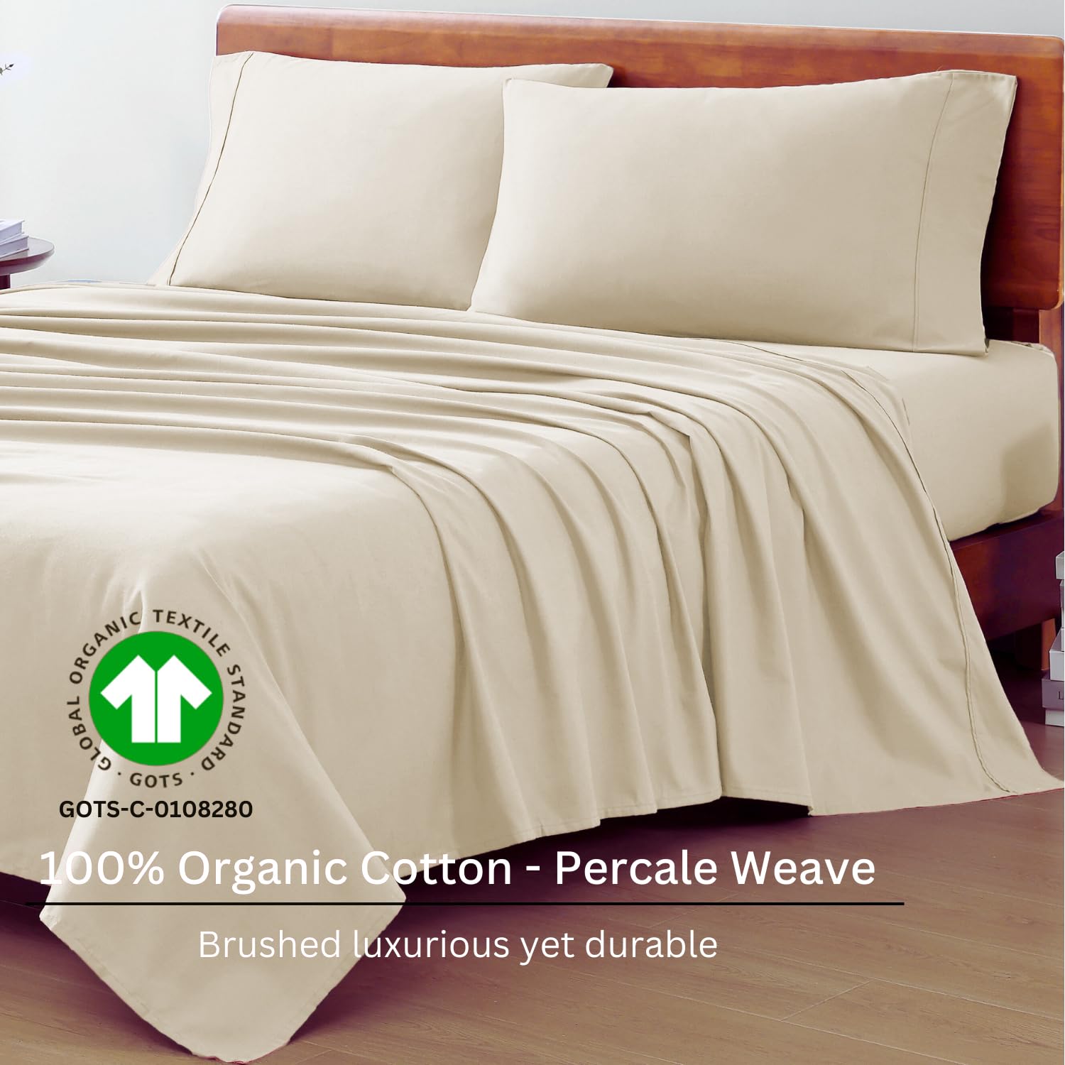 Includes 1 Flat Super King Bedsheet With 2 Pillow Covers - 108 X 108 Inches, Ivory | Soft - Breathable & Comfortable, Machine Washable | Natural Softness & Breathability