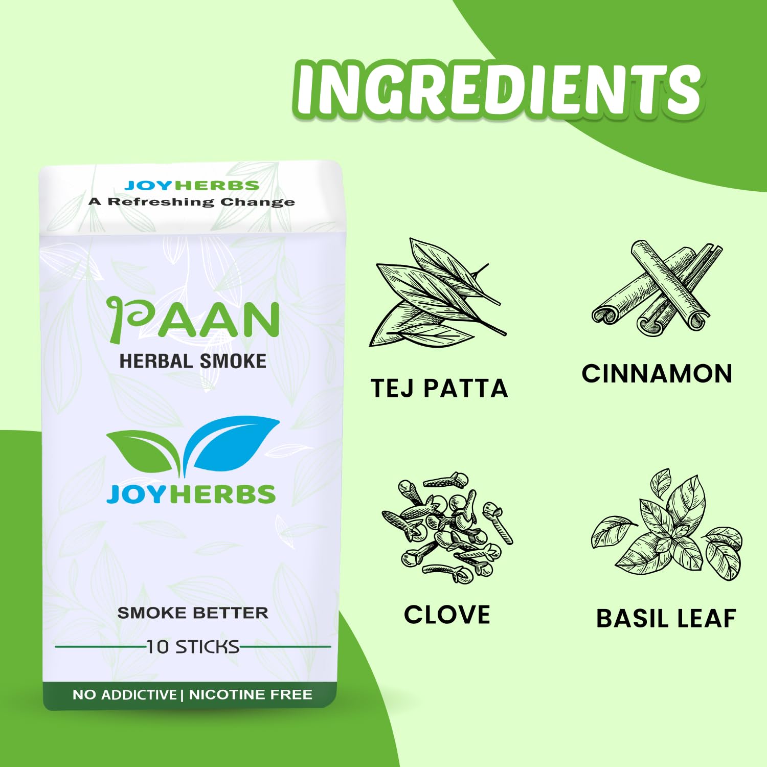 Ayurvedic Herbs Tobacco Alternatives | Non Addictive, Paan Flavour 20 Sticks - Tobacco & Nicotine Free