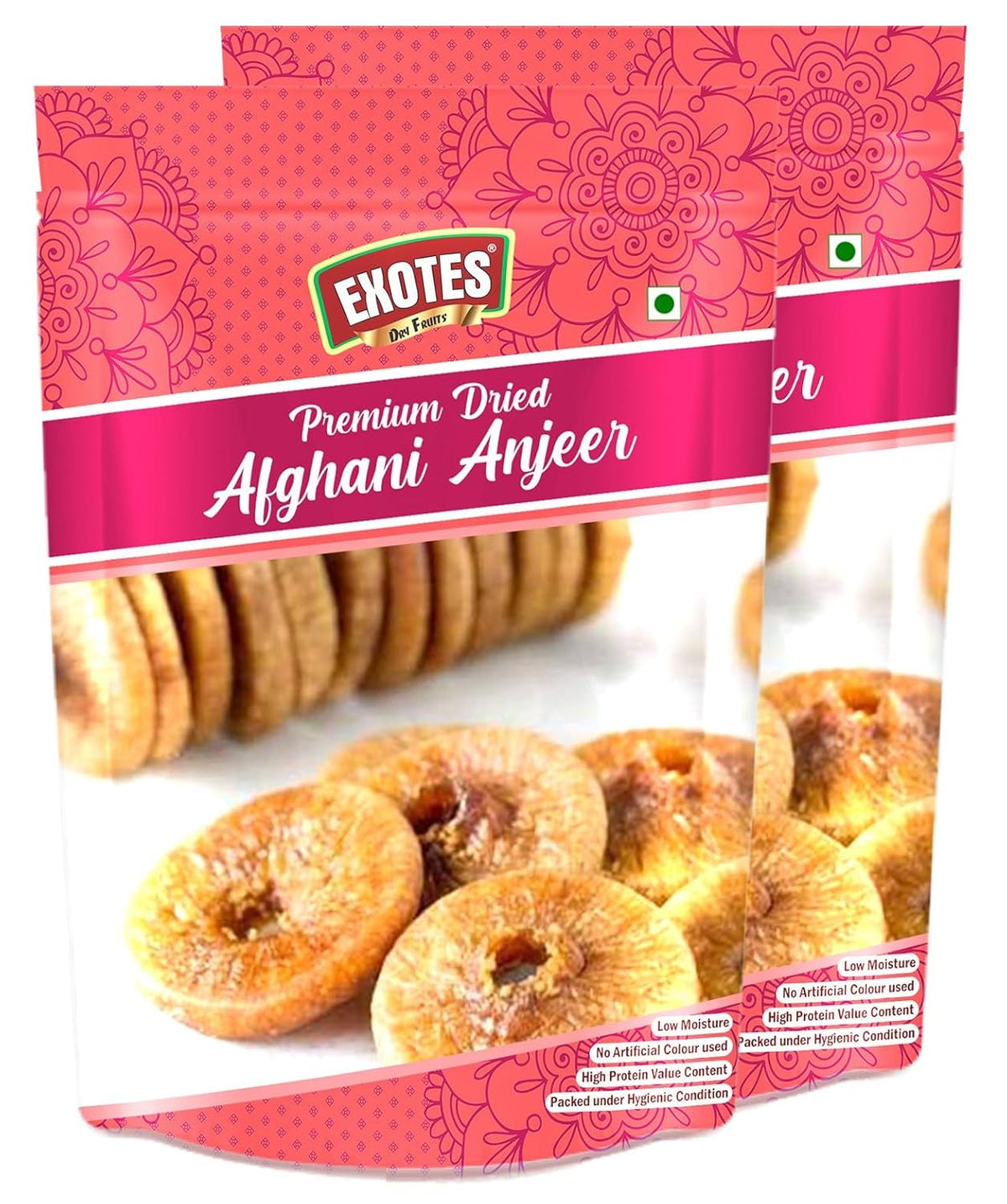 Premium Dried Afghani Anjeer Dry Figs By Exotes 500gm, (250gm*2) Each | Healthy Nuts Dry Fruits | Rich In Iron, Fibre & Vitamins Figs |17.6 Ounce
