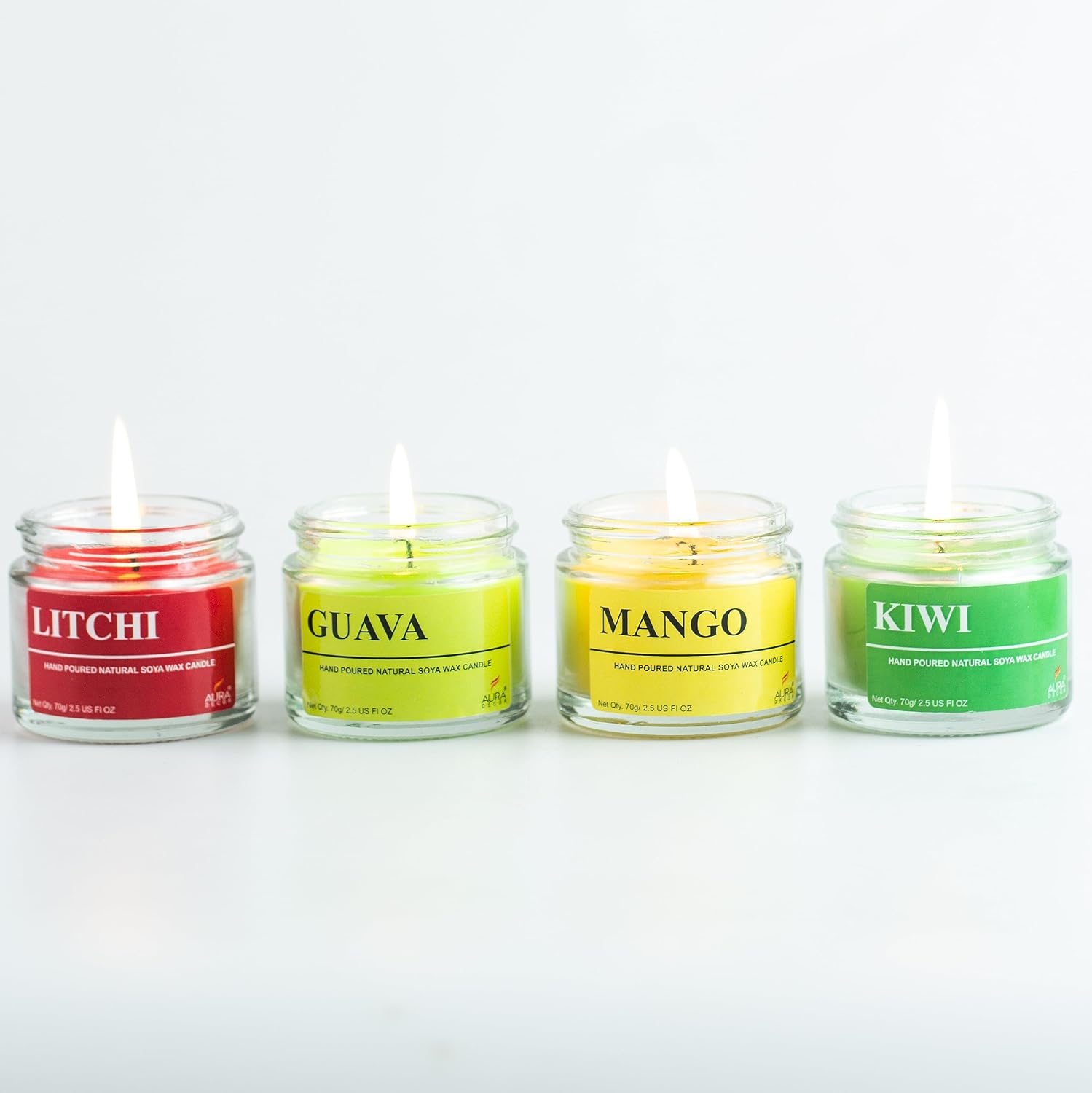 MANGO, LITCHI, GUAVA, KIWI FRUITY FRAGRANCE SOY WAX JAR CANDLE | VOTIVE CANDLE