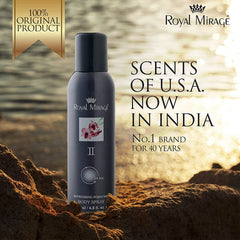 Royal Mirage II Grey Refreshing Perfumed Body Spray 200ml 6.8 Fl.oz. Unisex Fragrance | Lasting Upto 24Hrs