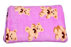 Microfiber Teddy Printed Bath Towel 400 Gsm | Absorbent Super Soft & Comfortable Quick Drying Bathing Towel (Light Purple)