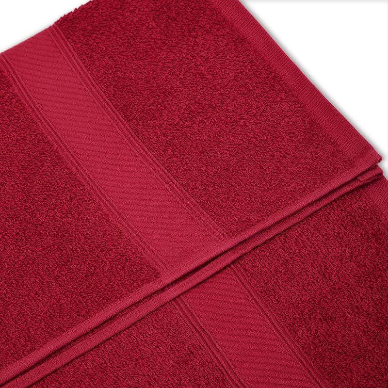 Welspun Alpha Cotton Large Bath Towel Soft & Absorbent 500 Gsm (Dobby - Tango Red)