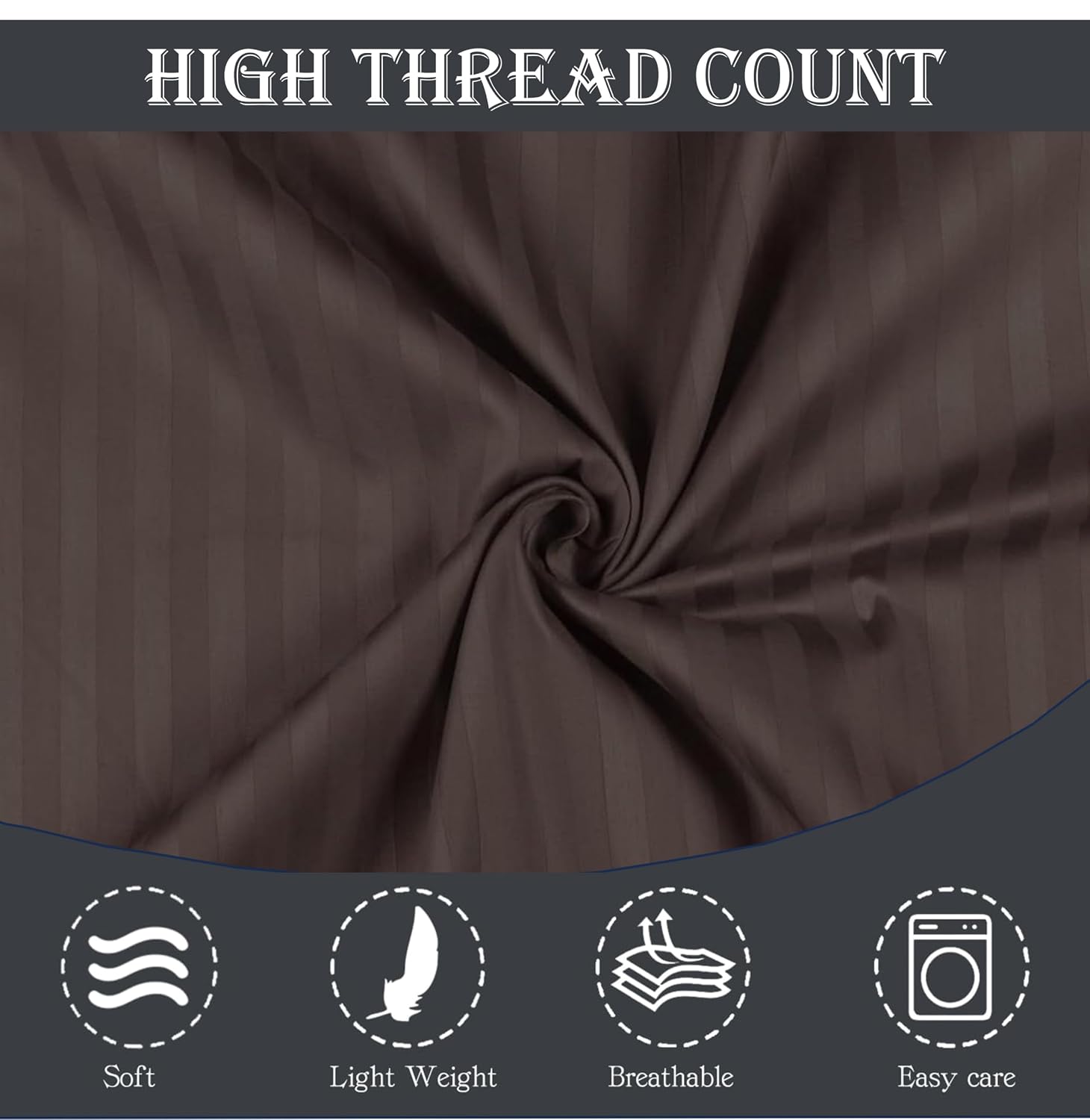 Striped Brown Bedsheet For King Size With 2 Pillow Cover (90 X 95 Inches) | Softer & Durable For All Season | Ideal For Daily Use Home Bedsheet