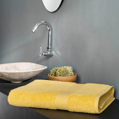 Ddecor Live Beautiful 100% Cotton Bath Towel 500 Gsm | Large Size Bath Towel Soft & Absorbent For Men & Women (Yellow)