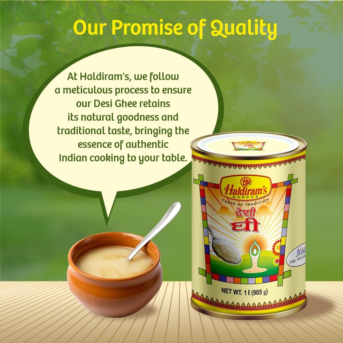 Organic Cow Desi Ghee By Haldiram'S | Great Source Of Healthy & Nutrients Desi Cow Ghee Good For Desserts | (1 Litr) 33.8 Ounce | Tin Pack