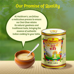 Organic Cow Desi Ghee By Haldiram'S | Great Source Of Healthy & Nutrients Desi Cow Ghee Good For Desserts | (1 Litr) 33.8 Ounce | Tin Pack