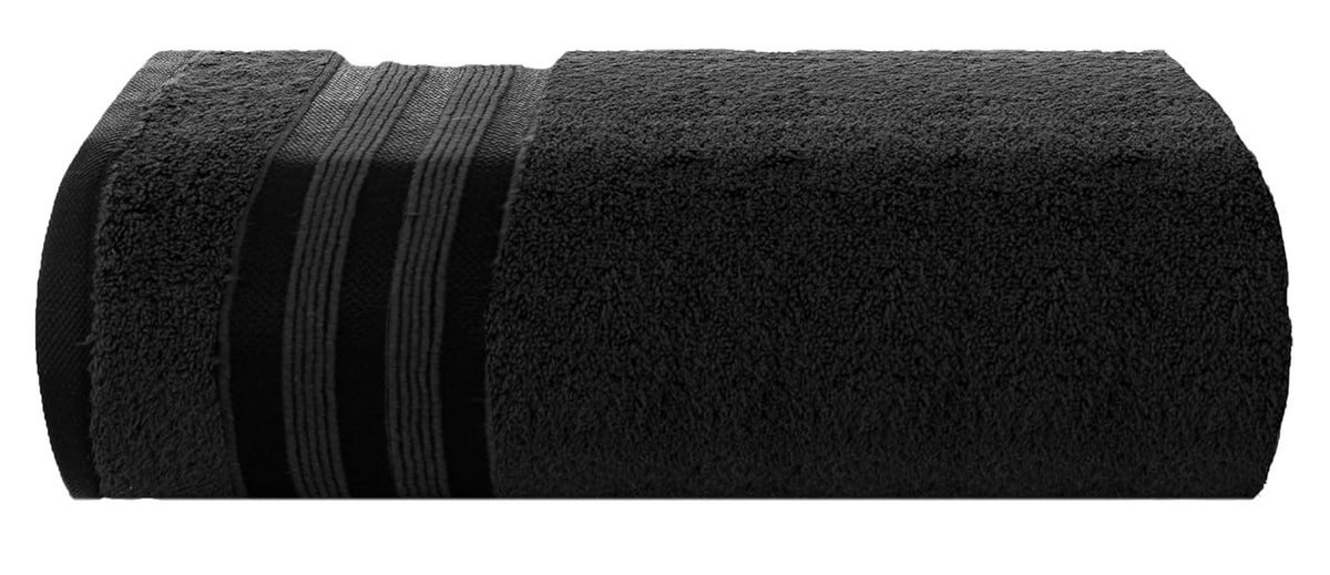 Casa Copenhagen Egyptian Cotton Zero Twist 1 Pcs Large Bath Towel 500 Gsm (Black)