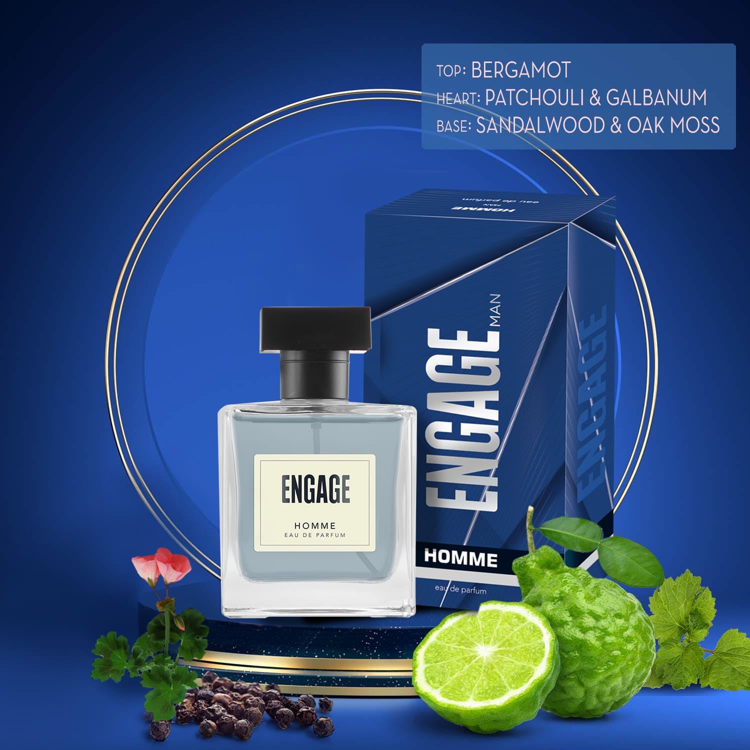 Engage Moments Luxury Eau De Parfum For Men 100ml 3.4 Fl.oz. | Fresh & Citrus Long Lasting Fragrance | Best Birthday Gift For Men