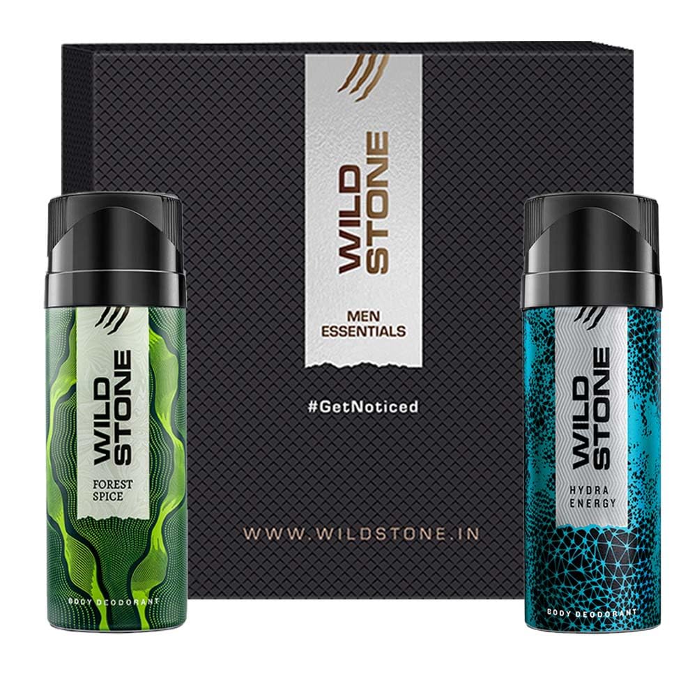 Wild Stone Forest Spice & Hydra Energy Men Deodorant 300ml 10.1 Fl.oz. Pack Of 2 | Perfect For Birthday Gift