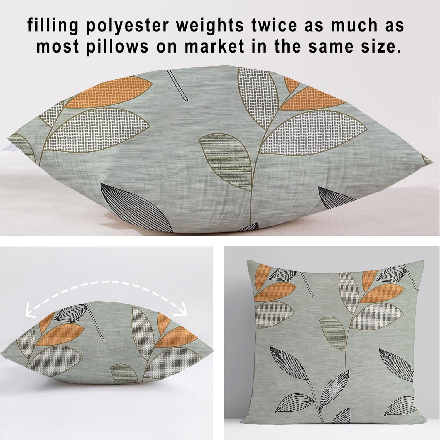 Microfiber Square Pillow Cushion For Sofa & Bed, Pastel Grey - 16 X 16 Inch | Fluffy For Comfort & Back Support | Breathable, Premium Cotton Cushion Cover With Zip, Neck Support - Set Of 5