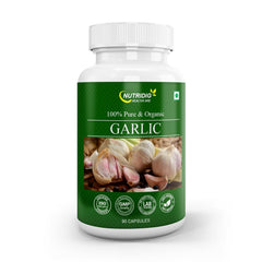 Nutridig's Garlic Extract Capsules, For Manage Cholesterol Level, Healthy Heart, Immunity & General Wellness | 90 Capsules 100gm 0.2lbs
