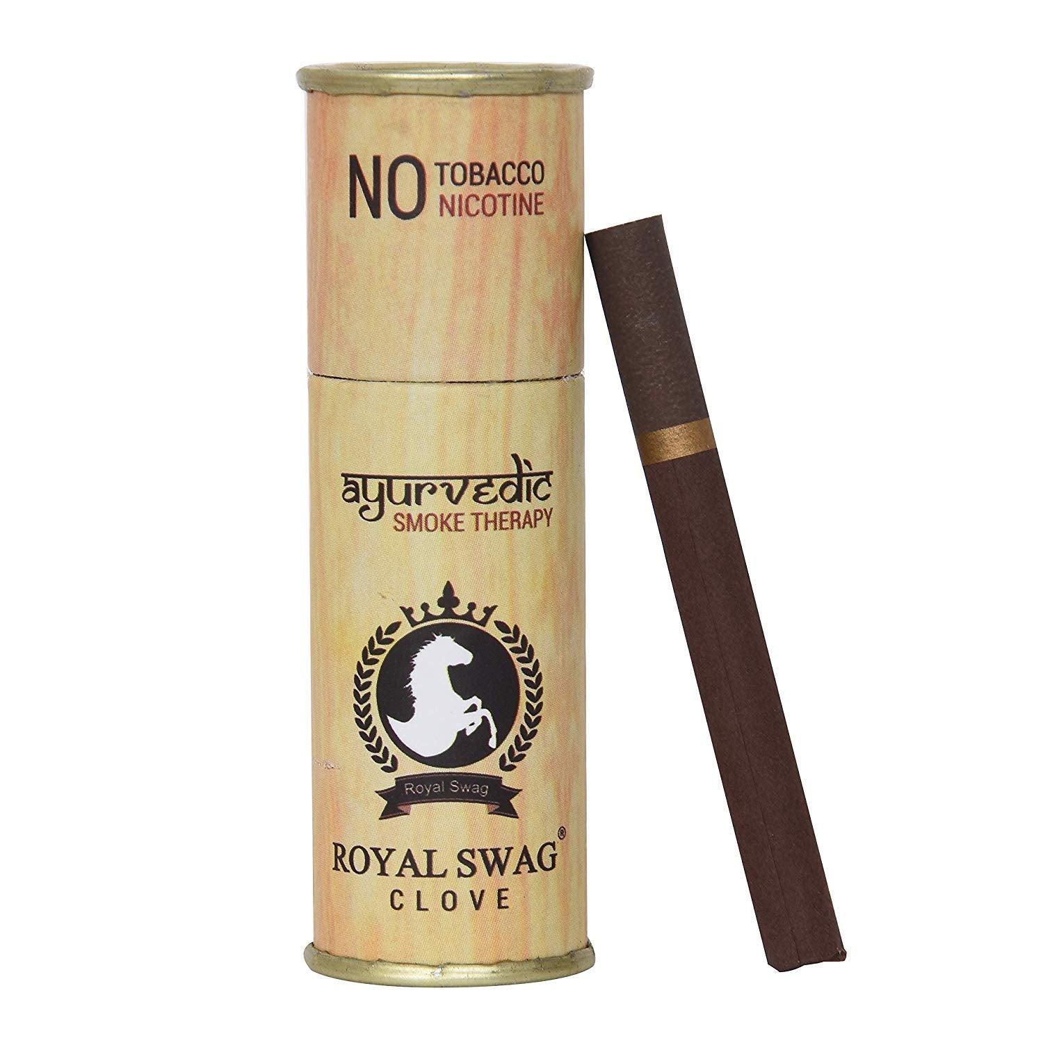 Royal Swag Ayurvedic & Herbal Cigarette, Clove Flavour Smoke Tobacco Free Cigarettes Helps In Quit Smoking - (10 Sticks, 1 Shot)