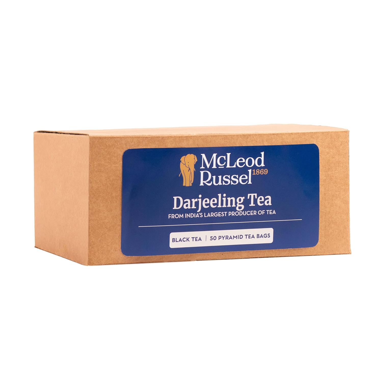 McLeod Russel 1869 Darjeeling Black Tea - Pack Of 2 X 100gm, 3.5 Ounce Each, 100 Pyramid Tea Bags | Aromatic & Mellow Whole Leaf Tea - Loose Leaf Black Orthodox | Low Caffeine