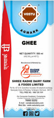 100% Pure Agmark Ghee By Vastu | Rich In Vitamins A, D, E & K Healthy Desi Ghee Good For Diet | (500ml) 16.9 Ounce | Box Pack