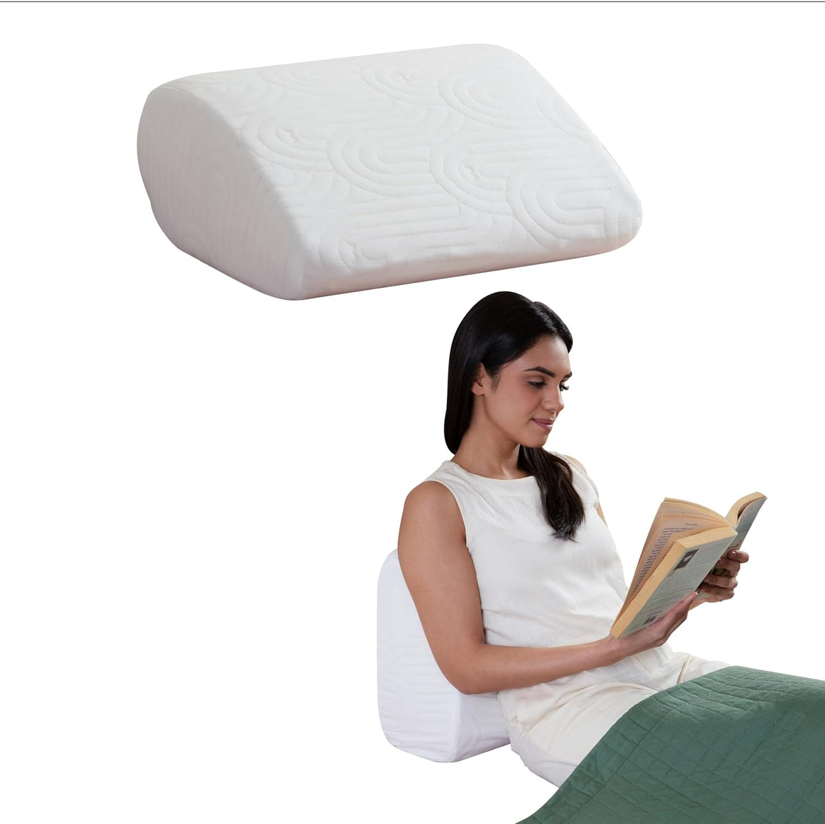 Bed Wedge Pillow, Leg Rest Pillow For Acid Reflux, Pregnancy, Pain Relief - 17 X 14.8 X 7 Inch | For Anti Snoring, Reading, Back Pain Relief, Knee & Back Support Pillow | Medical Pillow